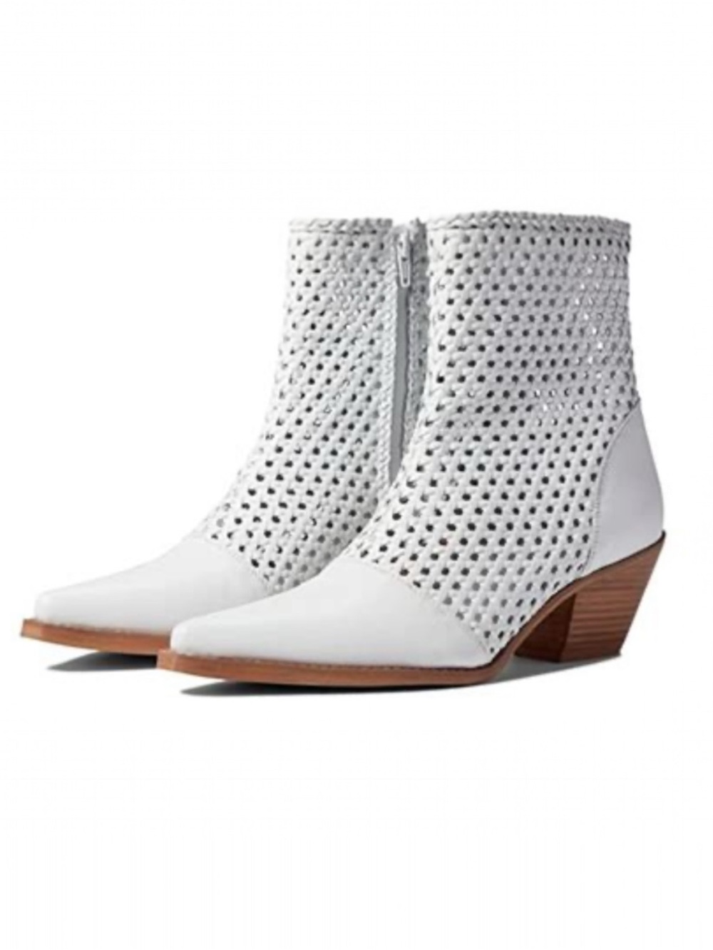 NEW Coconuts by Matisse Golden Hour White Leather Western Booties Size 7 NWOB - Picture 2 of 13